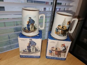 Lot of 2 1985 Norman Rockwell Seafarers Collection Porcelain Tankards - Bild 1 von 6