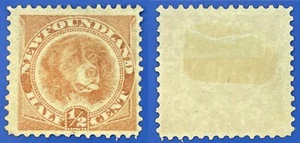 Newfoundland 1896 ½ cent Newfoundland Dog Sc-57 Orange Red MH OG #W9 No2 - Picture 1 of 2