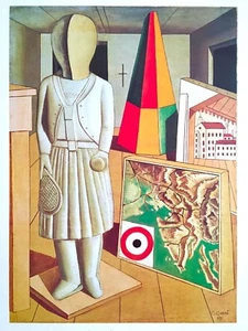 CARLO CARRA RARE 1980 DUMONT CALENDAR LITHOGRAPH PRINT "LA MUSAMETAFISICA" 1917 - Picture 1 of 10