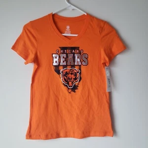 Chicago Bears V-Neck T-Shirt Tee Youth L-XL Orange NFL Kids Girls NWT - Picture 1 of 24