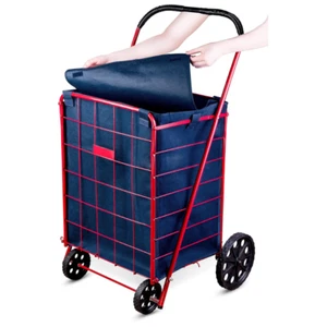 Folding Grocery Basket Cart Shopping Wheel Large Utility Laundry18"X15"X24"(BAG) - Picture 1 of 6