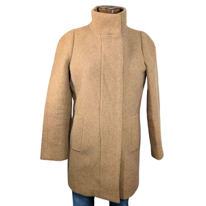 J.Crew Mercantile 00P Tan Camel Wool-Blend Barrel Mock Neck City Coat - Picture 1 of 10