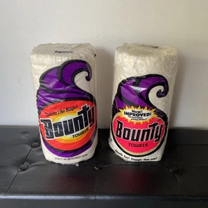 Vintage (2) New Old Stock Sealed Bounty Paper Towels NOS 1996 Rinse And Reuse - Picture 1 of 9
