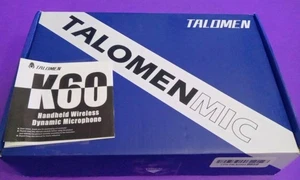 Talomen Mic K60 Handheld Wireless Dynamic Vocal Microphone set of 2 New Open Box - Picture 1 of 7