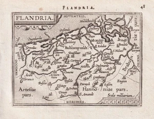 Vlaanderen Flandres Flandern Belgique Carte Carte Map Ortelius Gravure 1598 - Picture 1 of 1