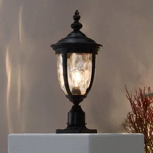 Bellagio Vintage Outdoor Post Light with Pier Adapter Textured Black 22 3/4" - Picture 1 of 6