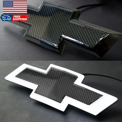 Diseño de calcomanía de carbono emblema parrilla Chevy Silverado iluminado 2014-15.1500, 2016-19 Foto 1 de 4