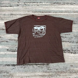 Vintage Adult Swim 2003 The Brak Show Never Trust a Monkey T-Shirt Brown Size L - Bild 1 von 5