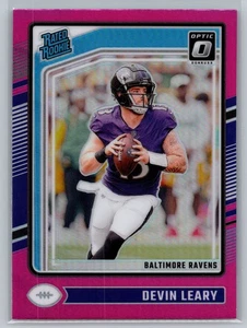 2024 Donruss Optic #227 Devin Leary Pink Holo Prizm RC Baltimore Ravens - Bild 1 von 2