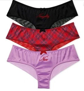 Victoria Secret 3er Pack freche schöne Satinhöschen neu mit Etikett XL Weihnachten 🎄 Neu mit Etikett - Bild 1 von 3