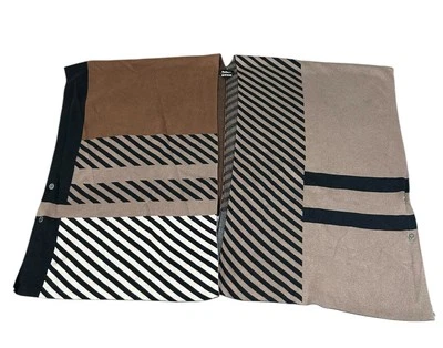 Poncho chal con capa Barbour The Tartan Collection talla pequeña marrón camel a rayas Foto 1 de 4