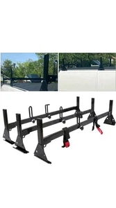 59" For Chevy Express Fullsize Van 3 bar 96-23 Ladder Roof Rack Steel CrossBar - Foto 1 di 3