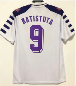 ACF Fiorentina 1998/99 Football Batistuta #9@@ Away Retro Shirt Vintage T-shirt