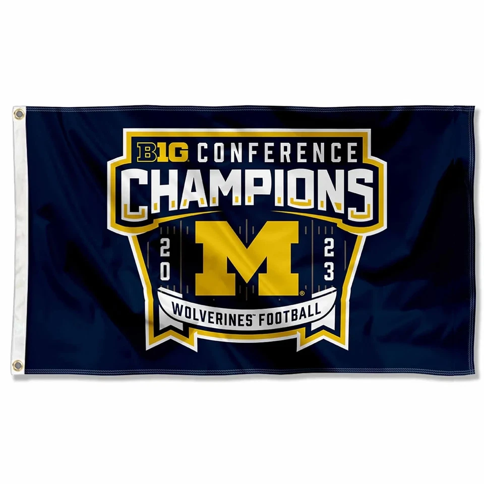 For 2023 Michigan Wolverines Football fans 3x5 ft Big Ten Champions Flag/Banner - Image 1 of 1