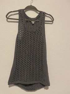 Converse One Star Grey Gray Knit Sleeveless Top Size Medium - Picture 1 of 6