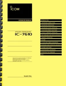 Icom IC-7610 IC7610 Transceiver OWNER'S ADVANCED MANUAL - Picture 1 of 6