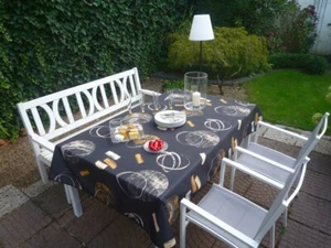 Tablecloth Provence 150x200 cm black from France easy care and non-iron - Picture 1 of 6