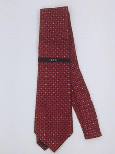 NWT IZOD Mens Necktie Tie Red, Navy Blue w Light Blue & Cream Squares - Picture 1 of 4
