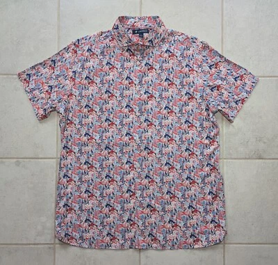 Camisa grande hawaiana manga corta Cremieux para hombre estampado de veleros modal Foto 1 de 4