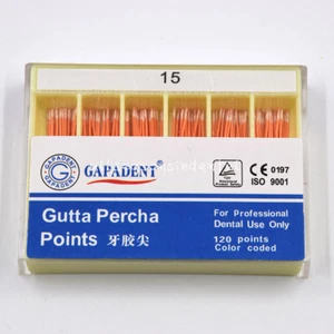 1 Box Size #15 Dental Gapadant Gutta Percha Points 120 Pcs/ Pack White - Picture 1 of 4