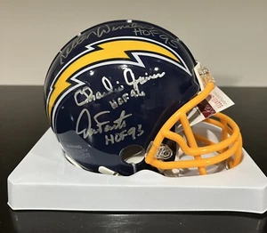 Dan Fouts Kellen Winslow Charlie Joiner HOF Signed Chargers Mini Helmet JSA - Picture 1 of 6