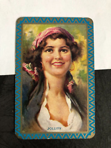 Vintage Named Swap Playing Card: Australian Jollity Girl Lady Portrait Painting