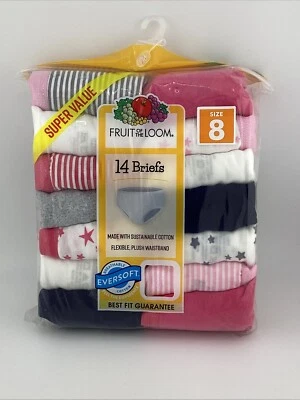 Fruit Of The Loom Girls Underwear 14 Pack- Size 8 - Image 1 of 2