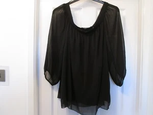 SIMPLY BE BLACK 3/4 SLEEVE TOP SIZE 26 - Picture 1 of 1