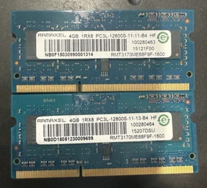 Ramaxel 8GB (2x4GB) 1Rx8 PC3L-12800S DDR3-1600MHz Laptop RAM RMT3170ME68F9F-1600 - Picture 1 of 6
