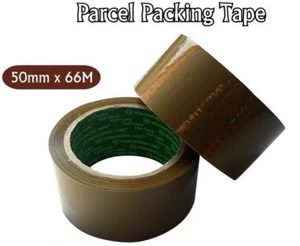 6_/ROLL BUFF PARCEL PACKING TAPE CARTON SEALING 50MM X 66M - Picture 1 of 1
