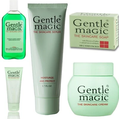 Gentle Magic Skincare ORIGINAL Combo Set Of 5 Soap Lotion Serum Cream And Mask