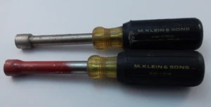 Klein Tools Vintage Nut Driver Set of 2 630 1/2 inch & 7/16 inch Hex - Picture 1 of 6