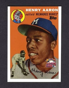 HANK AARON, Braves NEVER DISTRIBUTED 1954 Topps/rookie ~ 2000 All-Star FANFEST - Picture 1 of 3