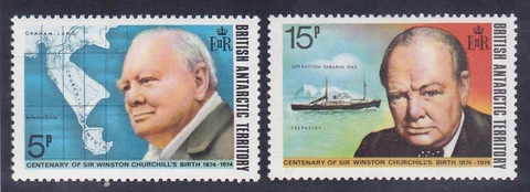 British Antarctic Territory BAT 62-63 Sir Winston Churchill Set Very Fine Cover