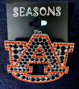 Auburn Tigers Crystal Logo Pin/Brooch by Seasons Jewelry-NWT- War Eagle! - Picture 1 of 5