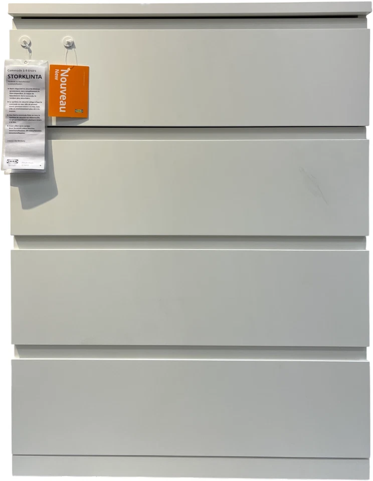 Новый IKEA STORKLINTA 4-ящик груди белый (27 1⁄2 x 18 7⁄8 x 38 5⁄8") 405.592.89 - Изображение 1 из 1