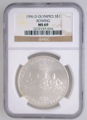 1996 D NGC MS 69 United States Rowing Comm Olympic Liberty Silver $1 - Image 1 of 2