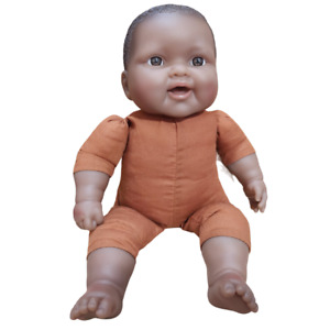Sweet Faced Baby Doll Lifelike African American Dark Skin Newborn 14" Soft Body