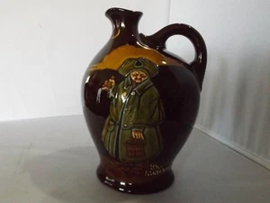 Antique Doulton Kingsware The Night Watchman globular Dewars Whisky Flask C1902 - Bild 1 von 5