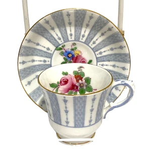 Crown Staffordshire hueso porcelana demitasse espresso taza de té y platillo conjunto - Imagen 1 de 7