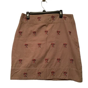 Texas Tech Skirt Womens 14 Pennington & Bailes Tan with Logo Side Zip - Picture 1 of 11