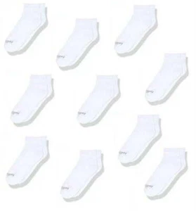 Fruit of the Loom Girls' Big 10-Pair Everyday Soft Ankle Socks, white, Large - Picture 1 of 1