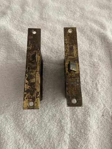 Pair Of Penn Vintage Antique Mortise Box Lock Door Knob Hardware Restoration Cover