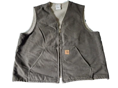 Carhartt Brown Rugged Canvas Lined Outdoor Vest Size XL Regular-Super Warm! V26 - Image 1 of 4