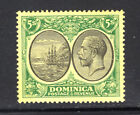 M8329 Dominica 1927 Sg88 - 5/- Black & Green/Yellow.