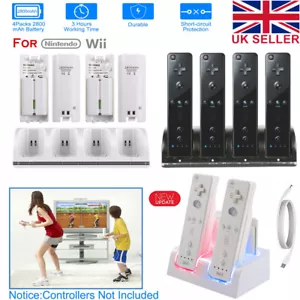 For Wii / Wii U Remote Controll Battery Pack Rechargeable & Charger Dock Station - Picture 1 of 33