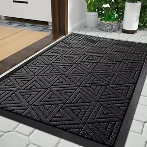 Yimobra Welcome Front Door Mat Outdoor Heavy Duty Sturdy Non Slip Doormats Black - Picture 1 of 11