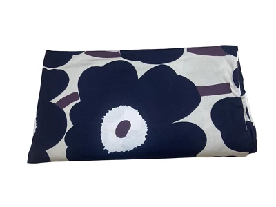 Marimekko King Duvet Cover + 2 King Shams Unikko Navy Purple Floral Cotton EUC - Image 1 of 4