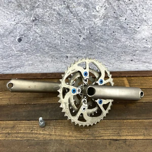Vintage Sweet Wings Crank Set 175 mm 94 58 Triple 73 Real Ring ATB MTB 90s Steel - Picture 1 of 22