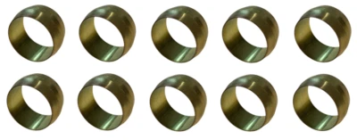 10PK 5/8" ID Brass Compression Sleeve Ferrules For Tube Measuring 5/8" OD - Image 1 of 4